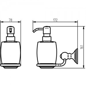 Емкость для жидкого мыла (керамика) Haceka Allure 401816 (1126182) схема