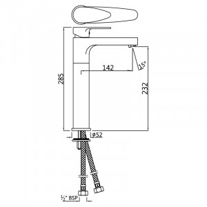 Смеситель  Jaquar Vignette Prime раковина, высокий, хром (VGP-81005NB)