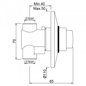 Кран-дозатор Jaquar Pressmatic  д/писсуара, вмонт. (PRS-073)