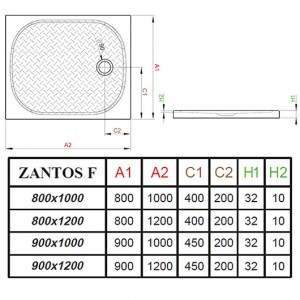 Душевой поддон Radaway Zantos F 100х800 M3ZNF1080-06