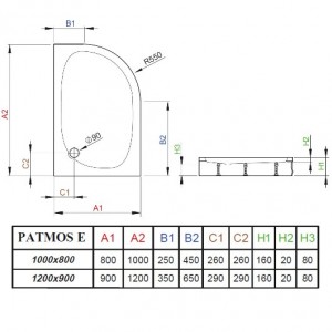 Душевой поддон Radaway Patmos E 1200х900 4P91217-03R