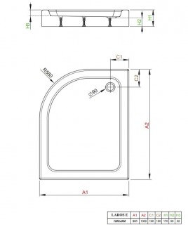 Душевой поддон Radaway Laros E Compact 1000х800 SLE810170-01L