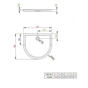 Душевой поддон Radaway DELOS P 1000x900 4Z19035-03N