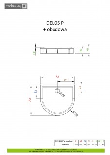 Душевой поддон Radaway DELOS P 1000x900  4Z19150-03N со съемной панелью