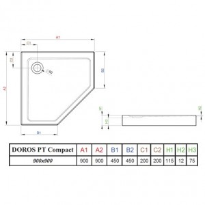 Душевой поддон Radaway Doros PT Compact 900х900 SDRPTP9090-05