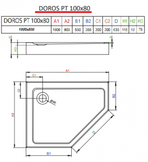 Душевой поддон Radaway Doros PT E Compact 1000х800 SDRPTP1080-05L