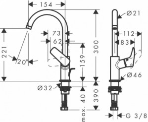 Смеситель для раковины Hansgrohe Logis (71130000)