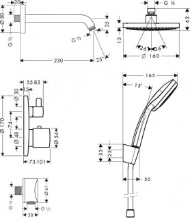 Hansgrohe Croma 160 26473000 Душевой комплект