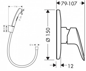 Душевой гарнитур Hansgrohe 32129111