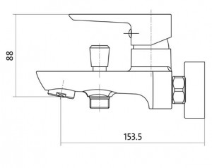 Смеситель для ванны и душа Cersanit Mille (S951-006) схема