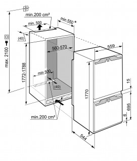 Холодильник встраиваемый Liebherr ICN 3386 схема