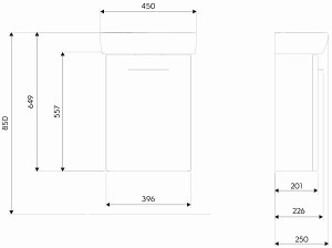 Умывальник Kolo Nova Pro 45 см правый + шкафчик для умывальника белый глянец M39003000 интерьер