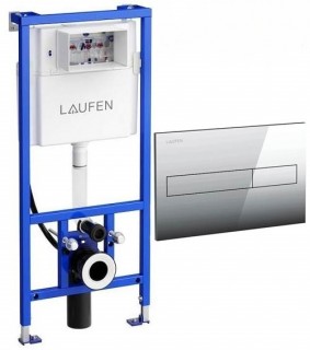 Комплект инсталляция для унитаза LAUFEN RIMLESS (H8946650000001)+ унитаз 
подвесной Laufen Pro New rimless, крышка Slim (2096.6+9896.6)