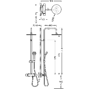 Душевая система TRES TRESMOSTATIC с термостатом для душа 181386