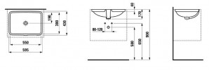 Умывальник мебельный Laufen Pro H8119630001091 схема