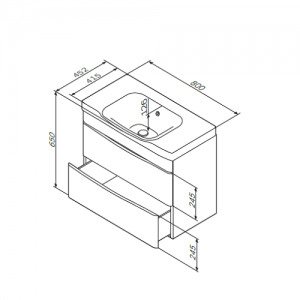 Тумба подвесная AM.PM Like 80 см с умывальником белый глянец M80-FHX0802-WC0802-
38