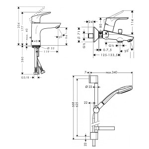 Набор смесителей для ванны Hansgrohe Focus 31940111