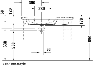 Умывальник Duravit DuraStyle 100 (2325100000)