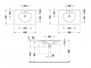 Умывальник Duravit DARLING NEW 83 (0499830000)