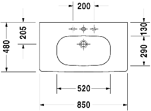 Раковина Duravit D-Code 85 (03428500002)