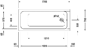 Ванна Duravit D-Code 170x70 (арт.700098000000000)