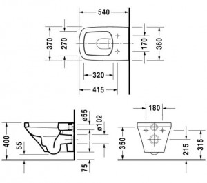 Унитаз подвесной Duravit Durastyle 45520900A1 с крышкой soft-close