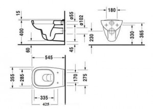 Унитаз подвесной DURAVIT D-CODE 45351900A1 с крышкой дюропласт