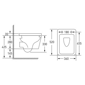 Комплект инсталляция Rapid SL 38772001 + унитаз подвесной Volle LIBRA RIM сиденье SLIM 13-41-160