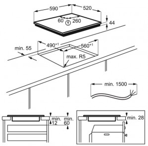 Варочная поверхность индукционная Electrolux EIV 63440 BW схема