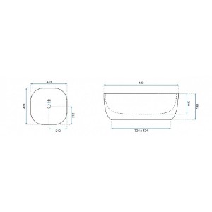 умывальник на столешницу Rea Gracja Slim 42,3x42,3 (REA-U6301)