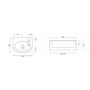 умывальник на столешницу Rea Mini 25,5x33,9 (REA-U0042)