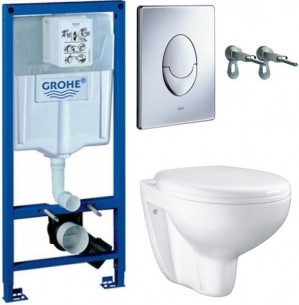 Комплект инсталляция Grohe Rapid SL 38772001 с подвесным унитазом Grohe Bau Ceramic (39427CB0)