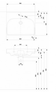 Умывальник мебельный Kolo Traffic 60 см L91161000 схема