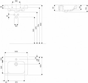 Умывальник Kolo Modo 50 см L31950000 схема
