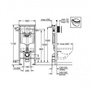 Комплект инсталляция GROHE 38772001 + унитаз подвесной Villeroy & Boch Omnia Architectura DirectFlush 5685HR01 soft close + гигиенический душ Grohe Bau Edge 28512001