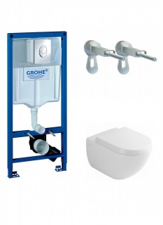 Комплект инсталляция GROHE 38772001 + унитаз подвесной Villeroy & Boch Subway 66001001 soft close