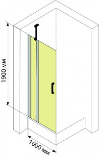 Душевая дверь распашная HUPPE CLASSICS 2 4-ECK  100х190, арт.C23103.069.321