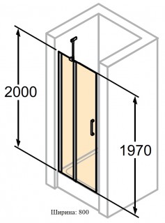 Душевая дверь распашная с неподвижным сегментом HUPPE CLASSICS 2 4-ECK 80х200, арт.C23204.069.321