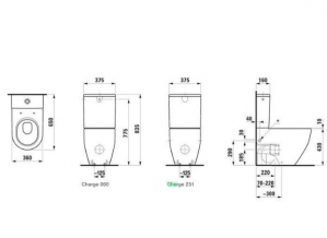 Унитаз компакт Laufen Pro NEW сиденье тонкое медленного падения дюропласт (H8679530008701)