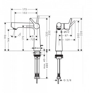 Смеситель для раковины Hansgrohe Talis S 140, 72114000