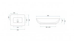 умывальник на столешницу Rea Alice 43,9x59,4 (REA-U0156)