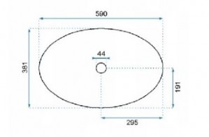 умывальник на столешницу Rea Wendy 38,1x59 белый (REA-U8401) схема