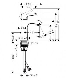 Смеситель Hansgrohe Metris 31088000 схема