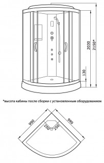 Гидромассажный бокс KO&PO 126 (100) RF схема