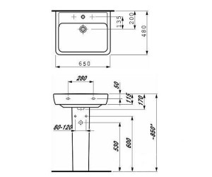 Умывальник LAUFEN PRO A 650x480 мм, H8179530001041