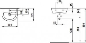 Умывальник LAUFEN PRO B 350x310 мм, H8159500001041