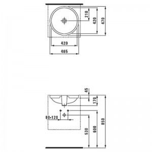 Умывальник LAUFEN PRO B 420x420 мм, под столешницу  H8189620001091