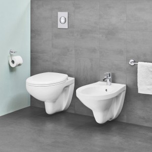 Комплект инсталляция Grohe Rapid SL 4в1, клавиша хром  38721001 и унитаз подвесной Grohe Bau 39427000 с крышкой soft close 39435000