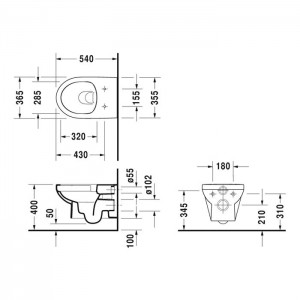 Комплект: инсталляция IMPRESE i8120 + унитаз Duravit DURASTYLE BASIC Rimless soft close (45620900A1+i8120)