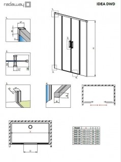 Душевые двери Radaway Idea Black DWD 180 (387128-54-01) черный/прозрачное